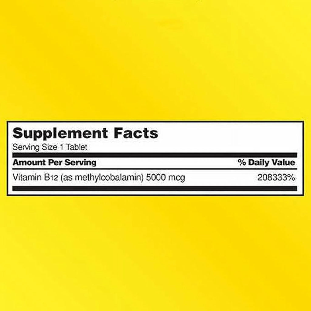 Kir-kland Signature Vitamin B12 5000 mcg Tablets, Cherry Flavored, 300 Count O95000