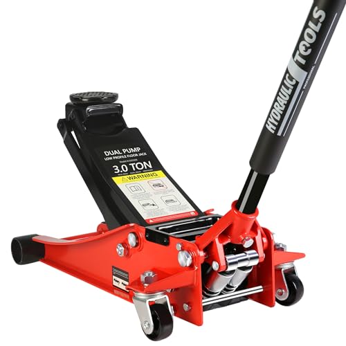 Pvillez Floor Jack, Heavy Duty Hydraulic Low Profile Steel Racing Jack, 2 Ton Capacity Blue H10635