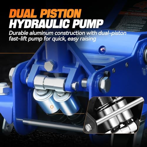 Auto Dynasty 4 Ton Low Profile Floor Jack, Heavy Duty Steel Hydraulic, Yellow B7990