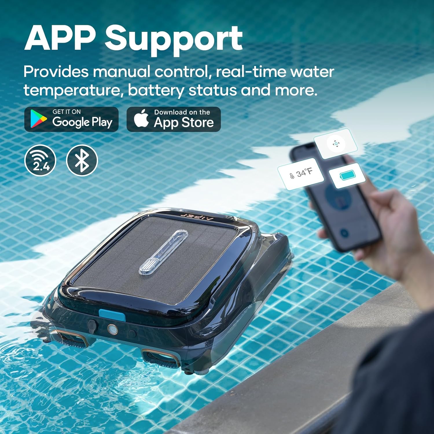 Aiper Scuba S1 Robotic Pool Cleaner with Surfer S1 Skimmer G96598