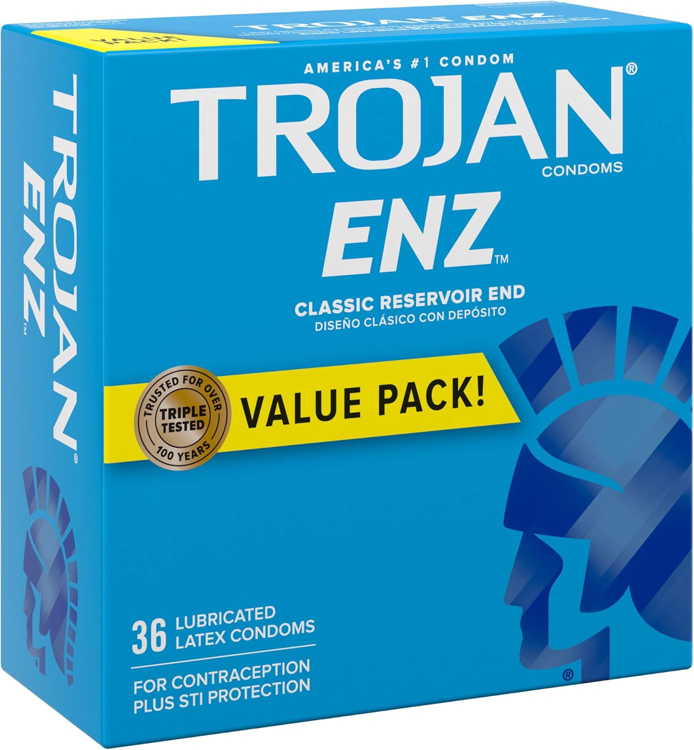TROJAN ENZ Lubricated Condoms, Latex, 36 Count H473