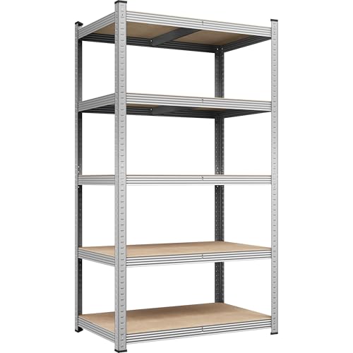 Yaheetech 5-Tier Heavy Duty Garage Shelving Unit, Adjustable Metal Storage Rack, Blue J339478