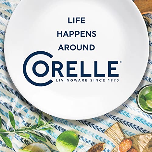 Corelle 6-Piece 10.25" Dinner Plates, Vitrelle Glass, Chip Resistant, Microwave & Dishwasher Safe G242274