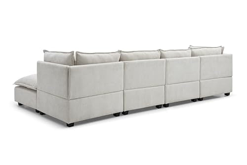 Oversized Modular Sectional Sofa with Movable Ottoman E909