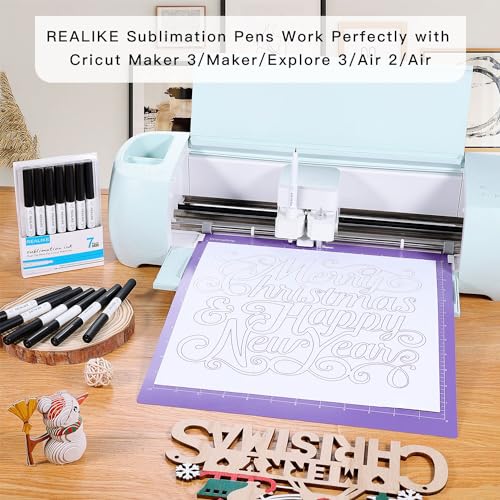REALIKE Variety Pens for Cricut Maker 3/Maker/Explore 3/Air 2/Air, Black Pens Set of 7 Q28769