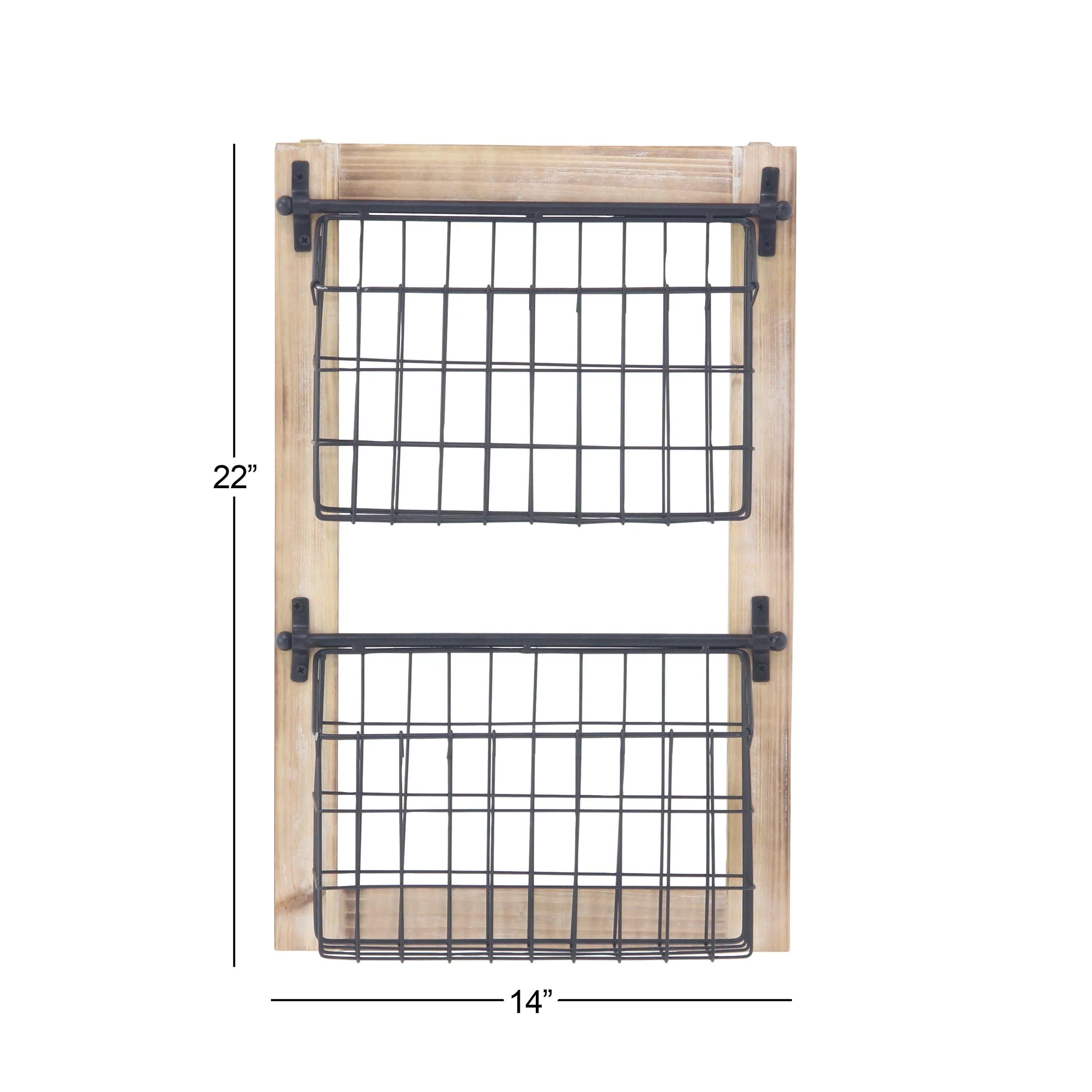 DecMode 22" Black Metal 2 Slots Magazine Rack Holder G757