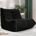 Bean Bag Chair Big Sofa for Adults with Memory Foam, Black Plush A2357