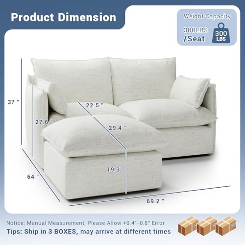 Cloud Modular Sectional Sofa, Waterproof Down Filled, High Backrest 5 Seater, Dark Gray J53470