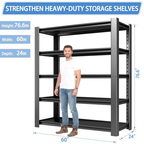 5-Tier Garage Shelving Heavy Duty Metal Storage Rack, 3000 LBS Capacity U79190