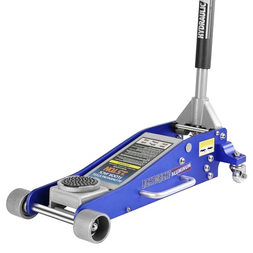 Pvillez Floor Jack, Heavy Duty Hydraulic Low Profile Steel Racing Jack, 2 Ton Capacity Blue H10635