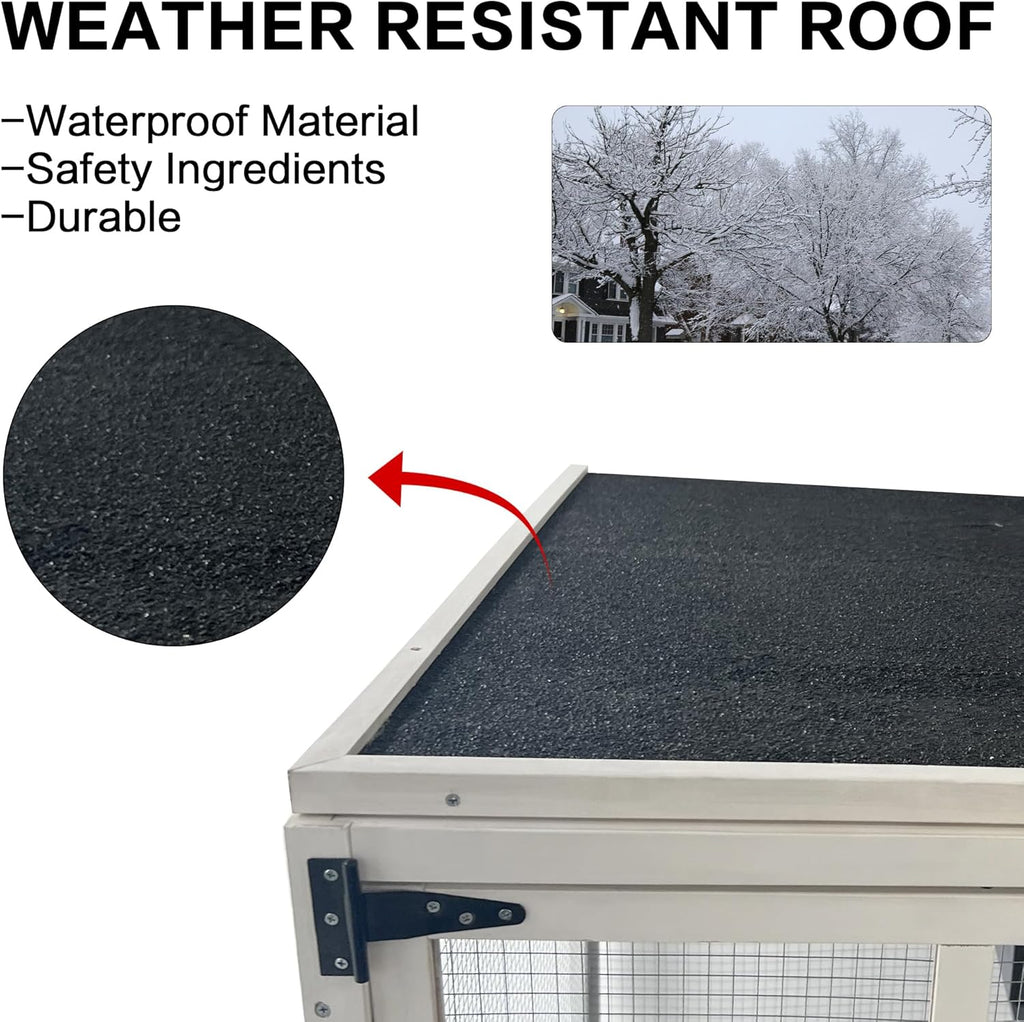 Outdoor Cat Enclosure with Wheels, Waterproof Roof, 3-Tier Cat Cage G5828