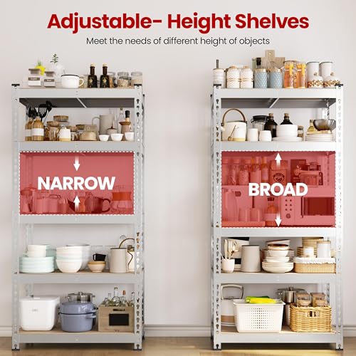 Yaheetech 5-Tier Heavy Duty Garage Shelving Unit, Adjustable Metal Storage Rack, Blue J339478