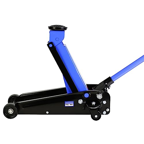 Pvillez Floor Jack, Heavy Duty Hydraulic Low Profile Steel Racing Jack, 2 Ton Capacity Blue H10635