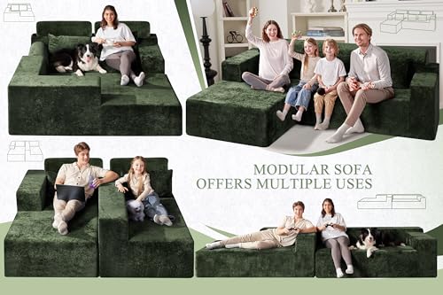 HABUTWAY 105" L-Shape Modular Sectional Sofa, Grey Velvet G848557