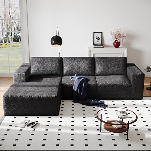 Cloud Modular Sectional Couch with L-Shape Chaise, White D960714