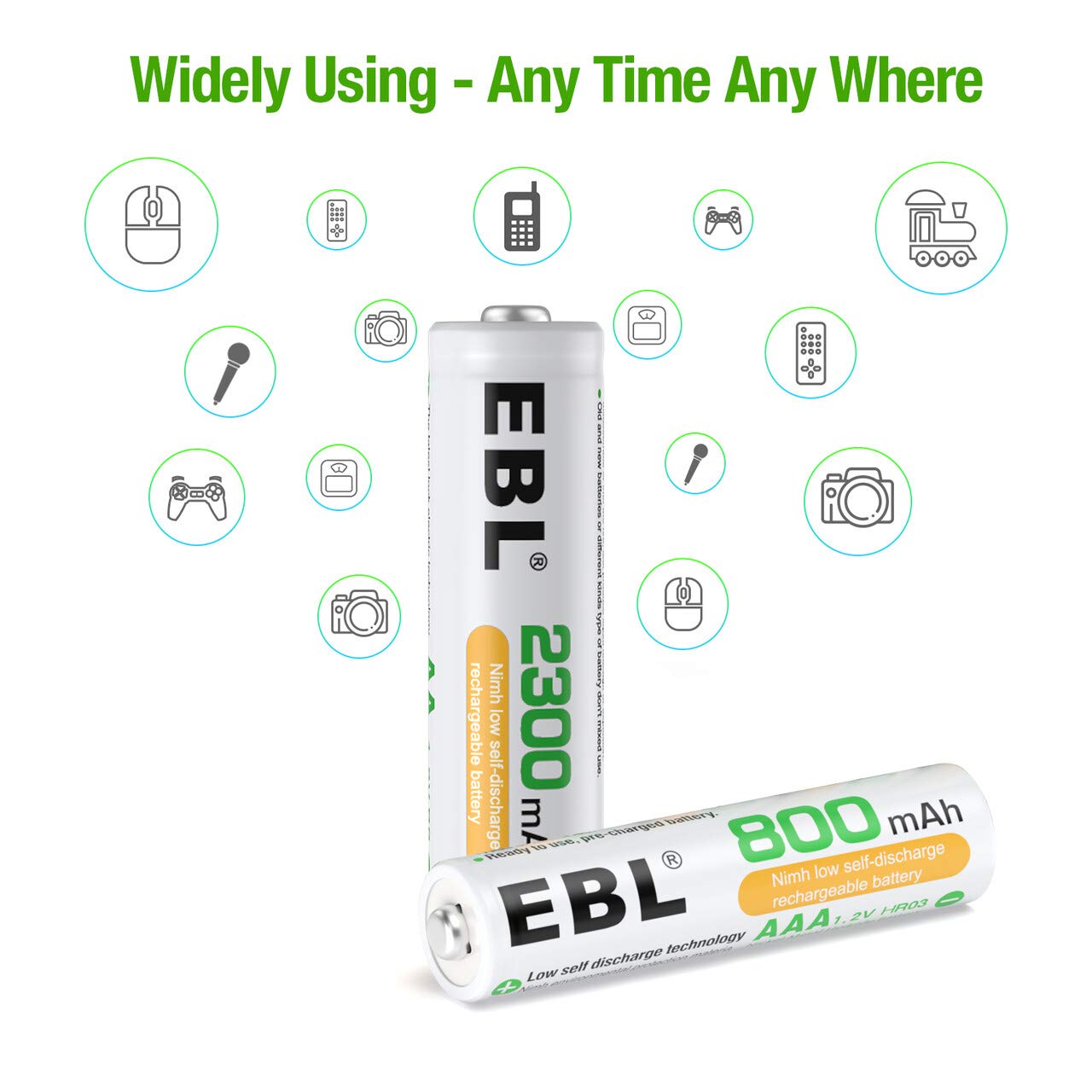 EBL AA AAA Rechargeable Batteries Combo 16 Pack B322803