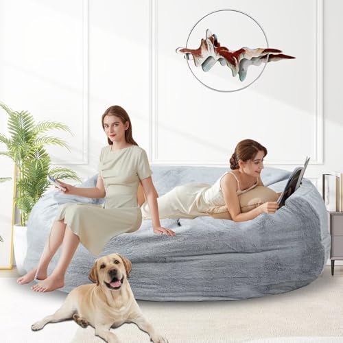 Bean Bag Chair for Adults 3FT, Soft Removable Cover, Light Gray M535251
