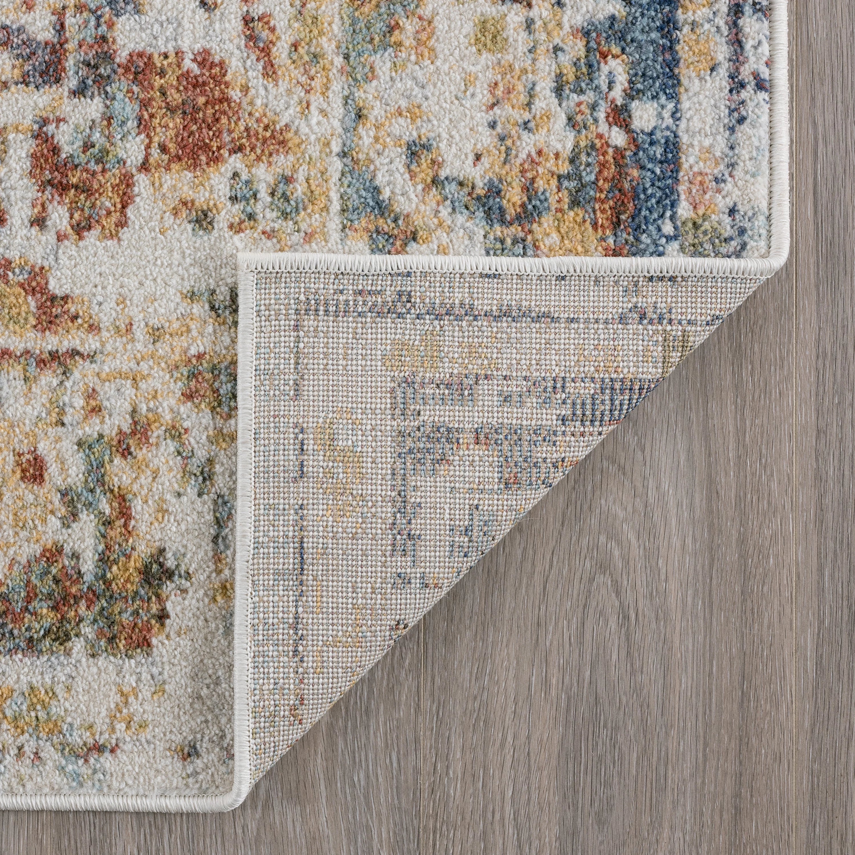 Traditional 5x7 Area Rug Oriental Navy Cream Living Room M4834