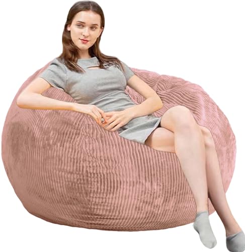 Faux Fur Bean Bag Chair for Adults with Filling, Blue J1419