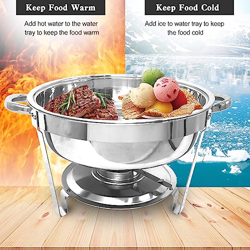 Chafing Dish Buffet Set 6 QT Stainless Steel Food Warmers with Covers (2 Pack) B77775