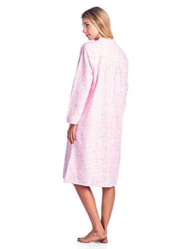 Casual Nights Women's Flannel Floral Long Sleeve Nightgown I74889