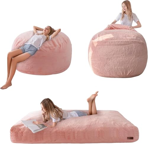 MAXYOYO Giant Bean Bag Chair Bed for Adults, Convertible Floor Sofa G466