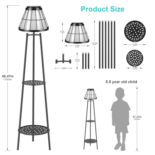 2 Pack Solar Lights Outdoor with Plant Stands - Metal Tripod Patio Decor M835880