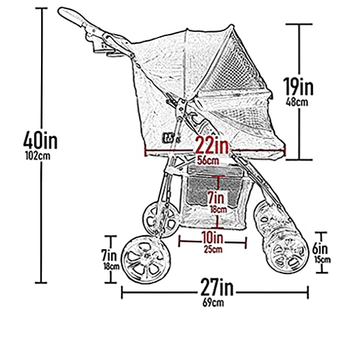Pet Gear No-Zip Happy Trails Lite Pet Stroller for Cats/Dogs L157761