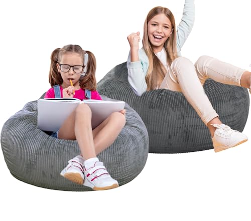 Faux Fur Bean Bag Chair for Adults with Filling, Blue J1419