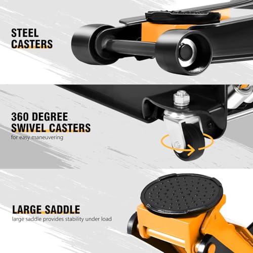 DNA MOTORING Floor Jack 3 Ton Low Profile Heavy Duty Hydraulic Car Jack, Black T11604
