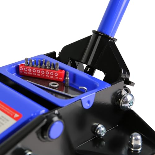 Pvillez Floor Jack, Heavy Duty Hydraulic Low Profile Steel Racing Jack, 2 Ton Capacity Blue H10635