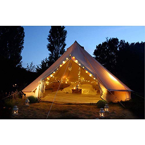 UNISTRENGH 4 Season Large Waterproof Cotton Canvas Bell Tent Beige S737224