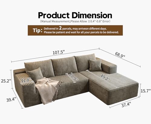 Cloud Modular Sectional Sofa with Ottoman, U Shaped, Black M332378
