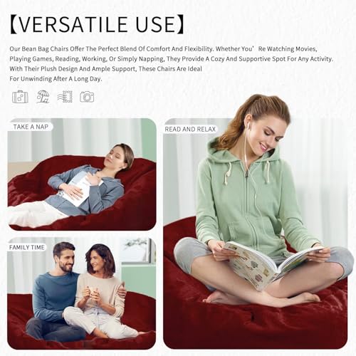 Bean Bag Chair for Adults 3FT, Soft Removable Cover, Light Gray M535251