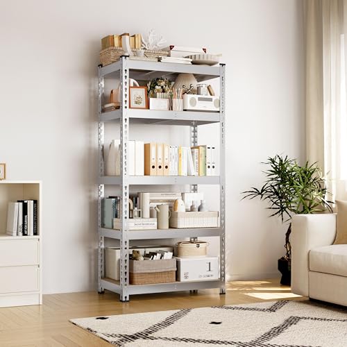 Yaheetech 5-Tier Heavy Duty Garage Shelving Unit, Adjustable Metal Storage Rack, Blue J339478