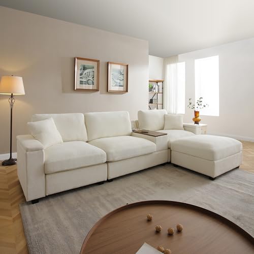 Oversized Modular Sectional Sofa with Movable Ottoman E909