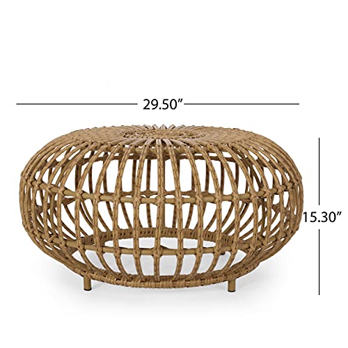 Round Rattan Coffee Table, All-Weather and Rust Resistant R50926