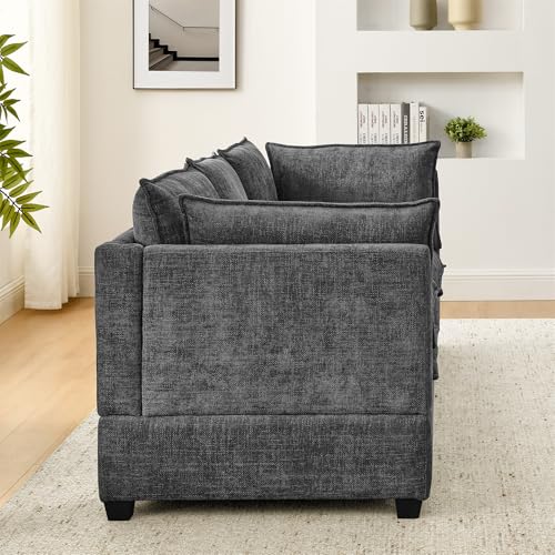 Oversized Modular Sectional Sofa with Movable Ottoman E909