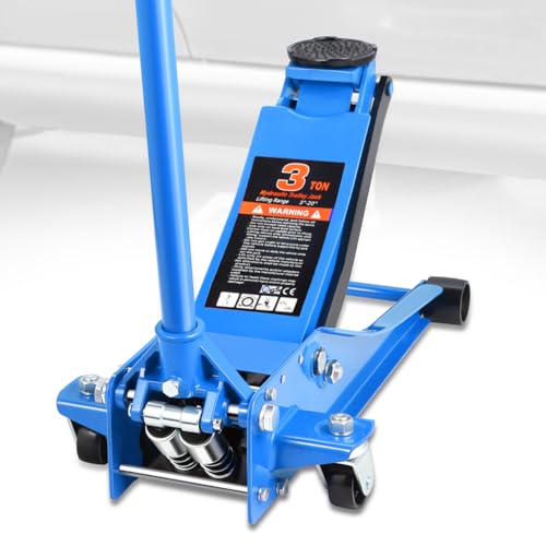 Auto Dynasty 4 Ton Low Profile Floor Jack, Heavy Duty Steel Hydraulic, Yellow B7990