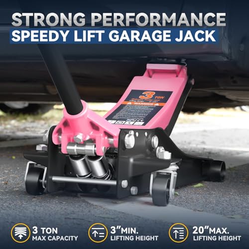 Auto Dynasty 4 Ton Low Profile Floor Jack, Heavy Duty Steel Hydraulic, Yellow B7990
