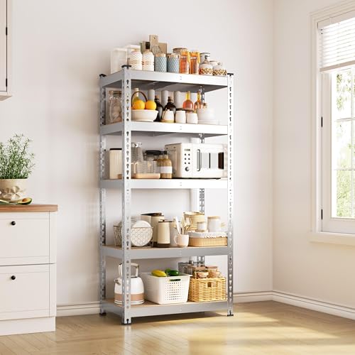 Yaheetech 5-Tier Heavy Duty Garage Shelving Unit, Adjustable Metal Storage Rack, Blue J339478