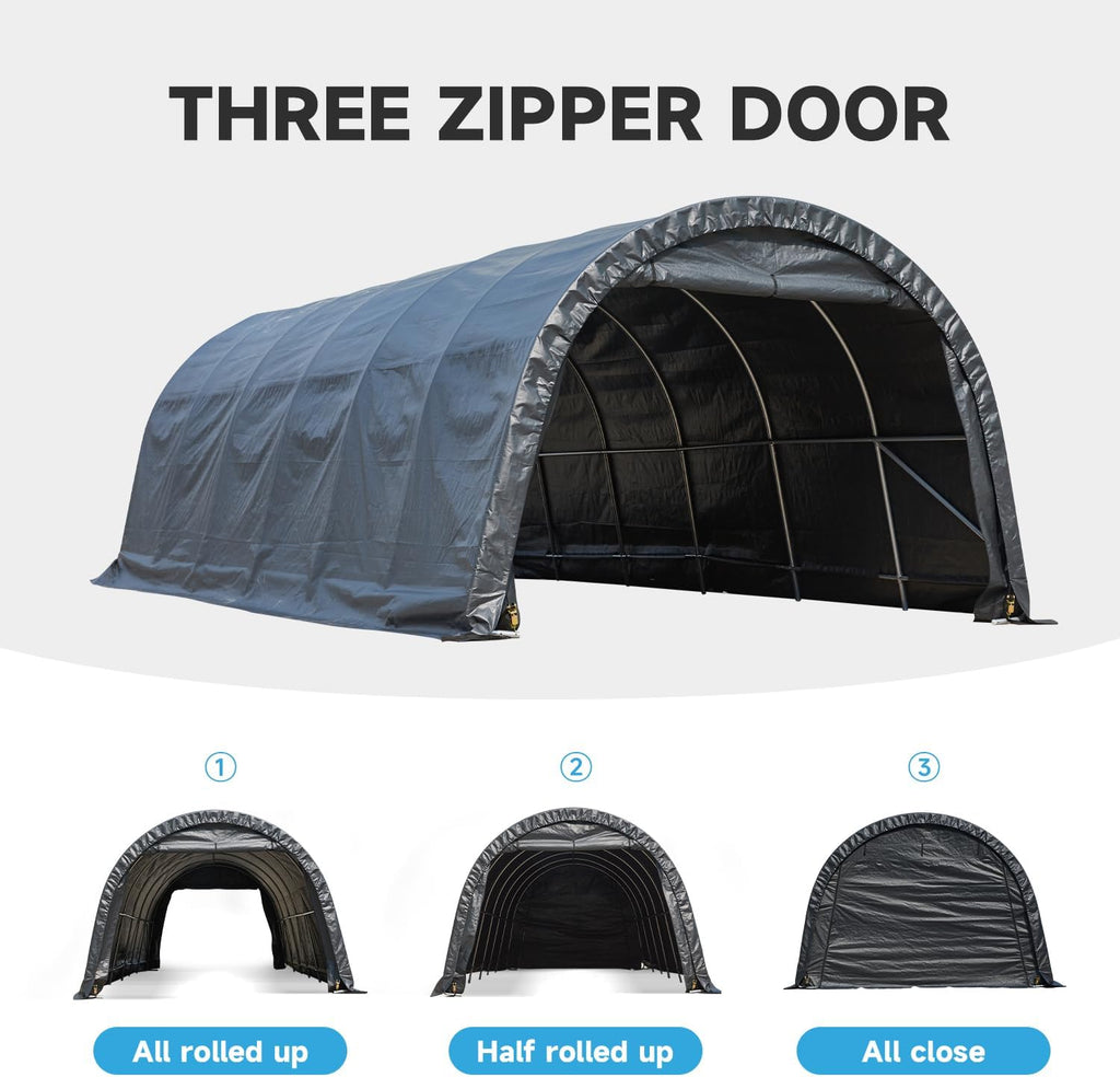 MELLCOM 12 x 24 FT Heavy Duty Carport, Portable Garage with All-Steel Frame O774