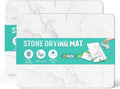 SYIPO Stone Dish Drying Mat-2 Pack Marble Stone Drying Mat for Kitchen Counter Super Absorbent Quick Drying Diatomaceous Earth Dish Drying Mat Drying Stone | Non-Slip & Heat Resistant,15.6X11.6",White