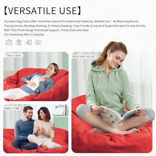 Bean Bag Chair for Adults 3FT, Soft Removable Cover, Light Gray M535251