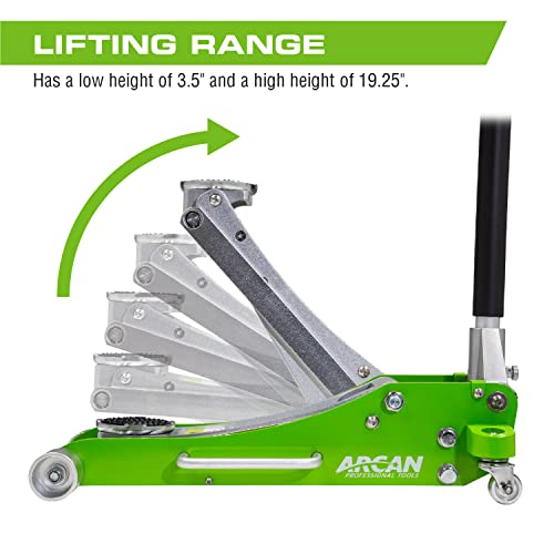 ARCAN Tools 3-Ton Quick Rise Aluminum Floor Jack with Dual Pump Pistons I786