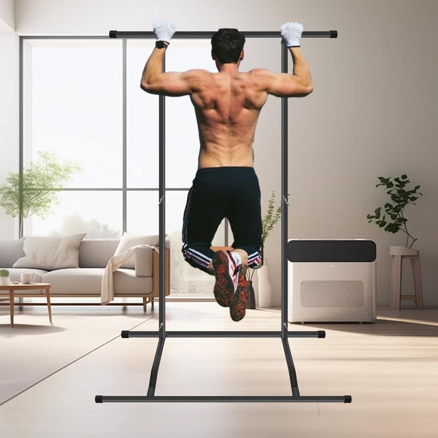 BotaBay Pull Up Bar Free Standing Dip Station 220lbs with Bag H518