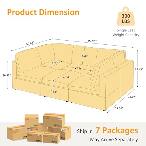 Modular Sectional Sofa with Ottoman for Small Apartments U669203
