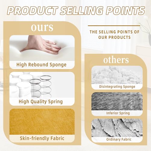 Corduroy Convertible Sleeper Sofa Bed with Pillow, Beige S401207