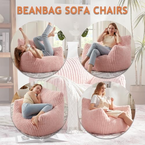Giant Bean Bag Chair with Filling and Armrests for Adults Teens P241564