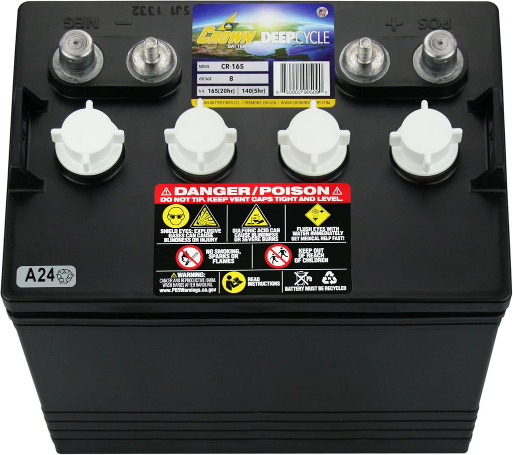 Crown CR-165 8V Deep-Cycle Flooded Battery E9561